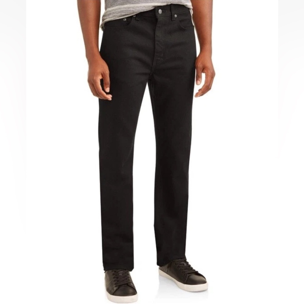 George Men's Straight Black Jeans-NWT- 30x30